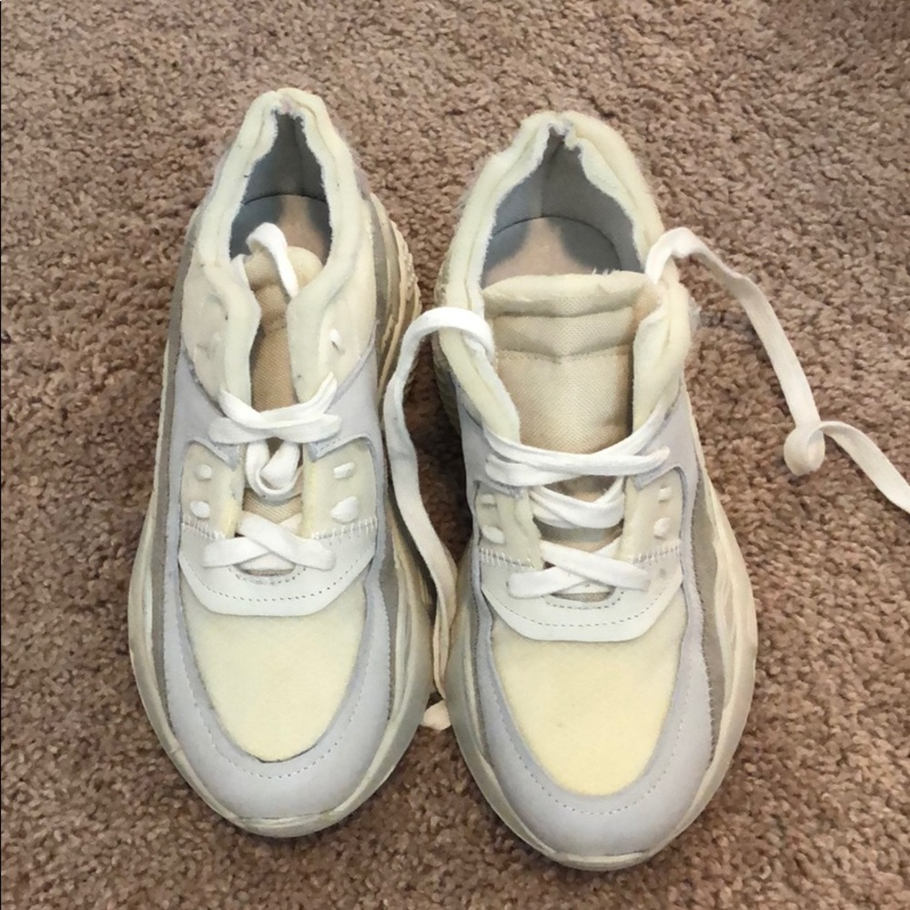 Jeffrey Campbell white sneakers.